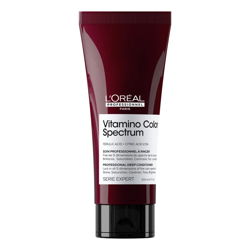 L'Oréal Professionnel, Condicionador Profissional Profundo, Vitamino Color Spectrum, para cabelos coloridos, cabelos macios, suaves & fortes, brilho espelhado ultra intenso, 200ml
