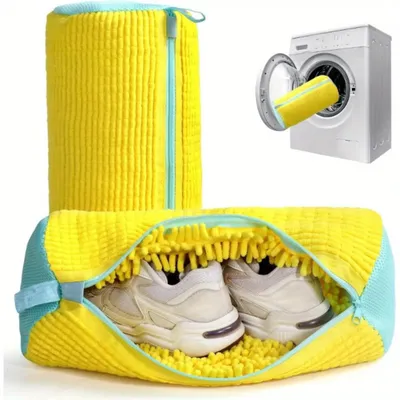 Saco de Lavagem para Calçados, Protetor de Tênis para Máquina de Lavar, Macio, Lavagem 360 Graus, Tamanho Grande para Tênis e Sapatos Diversos