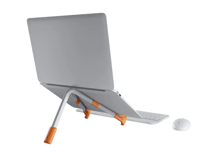 LiteStand Note - Suporte para Notebook - Octoo, Ice Silver/Laranja