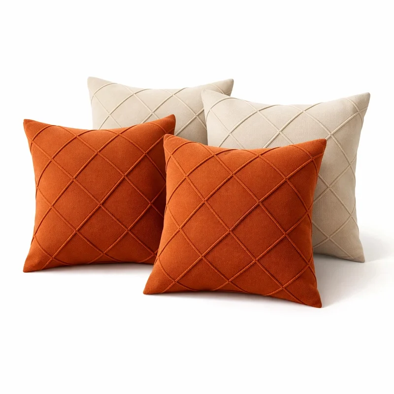 Kit 4 Capas de Almofada 40x40 Suede Luxo Decorativa para Sofá Sala Quarto Macia com Zíper