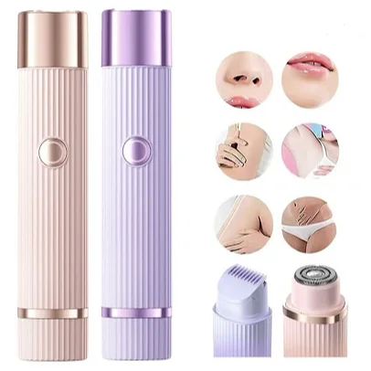 Depilador elétrico com navalha dupla cuidado e delicadeza com sua pele, Recarregável com Tecnologia avançada Indolor.