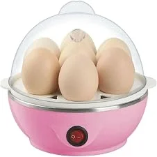Cozedor Elétrico de Ovos 220 V - Panela a Vapor para Cozimento Rápido e Saudável (Rosa)