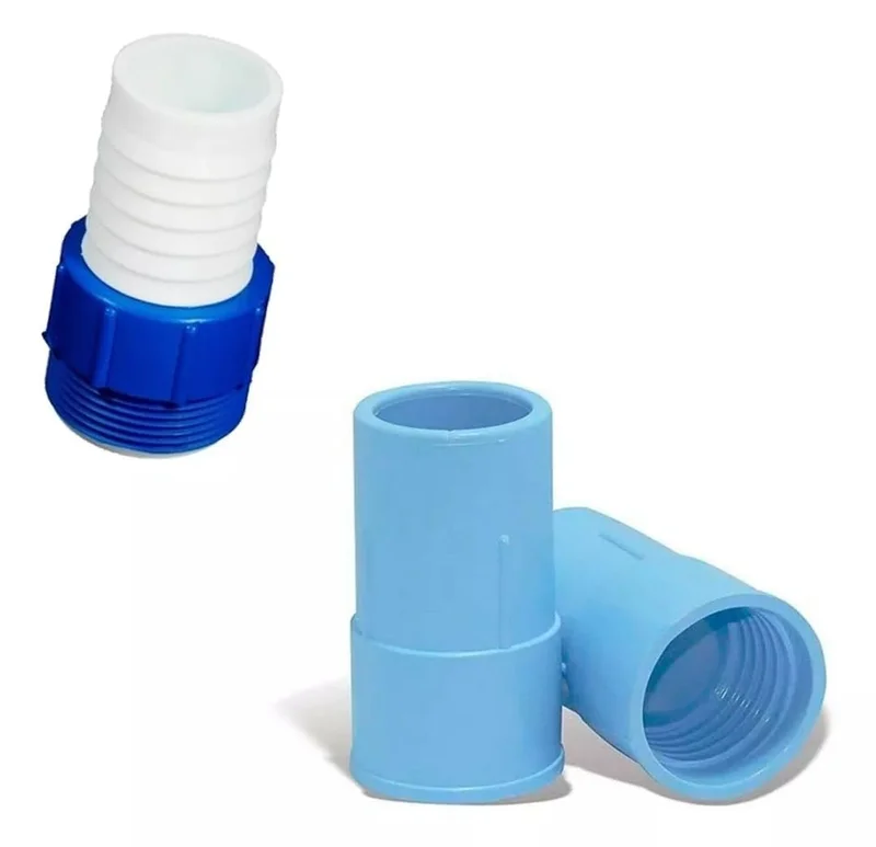 Kit Com 2 Ponteiras e 1 Adaptador Pra Mangueira De Piscina