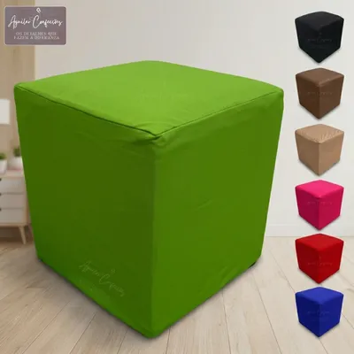 Kit 2 Capas Puff Malha Gel Forte Resistente Banqueta Banquinho Quadrado Com Elástico Fácil de Vestir