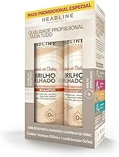 Kit Shampoo e Condicionador Brilho Espelhado - Nutrição Profunda - HEADLINE Resultado de Salão - 500ml