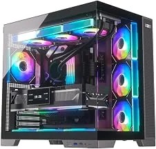 Gabinete Gamer Kalkan Asgard Evo Preto ATX Aquário Sem Fans Câmara Dupla Painel em Vidro Temperado Duplo USB 3.0 Painéis Perfurads Suporta Placas Mãe com Conectores Traseiros KLK00084