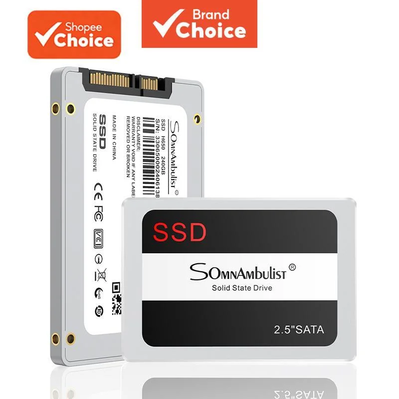 Sonâmbulo 256GB SSD 2,5 SATA III Disco Rígido Interno de Estado Sólido para Notebook e PC de Mesa Velocidade Alta