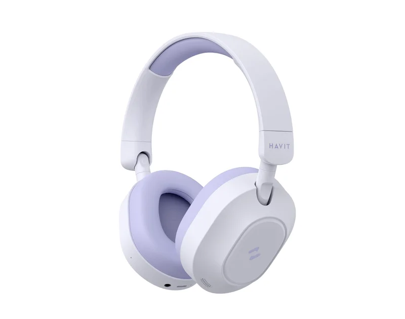 Fone De Ouvido Headphone Bluetooth HAVIT H668BT com Cancelamento de Ruído Ativo, Bateria de 70h, Hi-Res, Dobrável (Roxo)