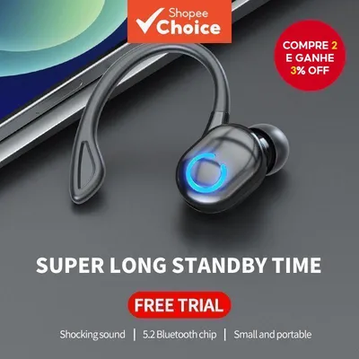 X10 Fone De Ouvido Sem Fio Toque Estéreo Único Fones Gamer Negócios Bluetooth Compatível 5.2 Esportes À Prova Dwaterproo