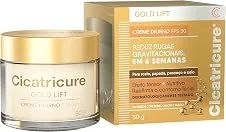 Cicatricure Gold Lift Creme Diurno FPS 30 | Reduz Rugas gravitacionais em 6 semanas | Efeito tensor nutritivo reafirma contorno facial, papada, pescoço e colo | Hidratante facial clareador | 50g (1-Pack)