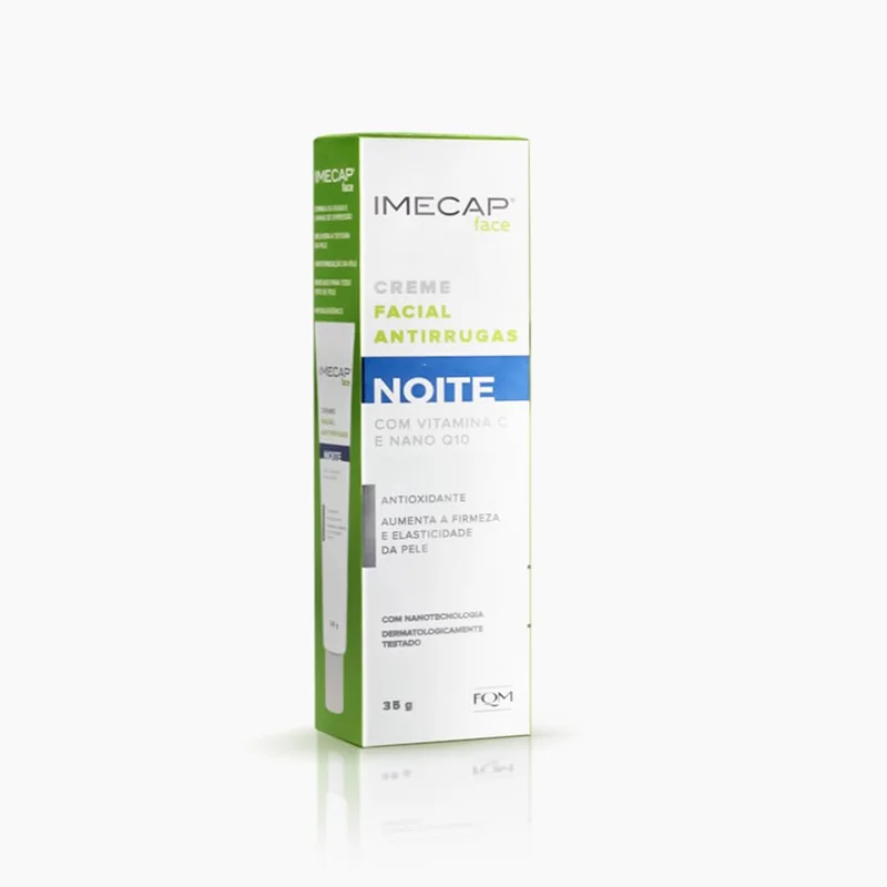 Imecap Face Noite 35g - Creme Antirrugas Clareador com Ácido Hialurônico + Q10