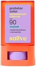 Sallve Protetor Solar Bastão Antimachas FPS 90 com Cor 6-15g
