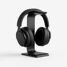 Suporte Headset Mesa Ergonômico, Base Descanso, Apoiador de Fone de Ouvido, Porta Headphone (Preto)