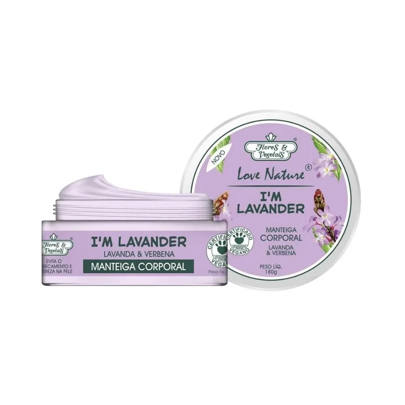 Flores & Vegetais Hidratante Corporal Manteiga Lavanda Verbena Flores E Vegetais 180G Flores E Vegetais