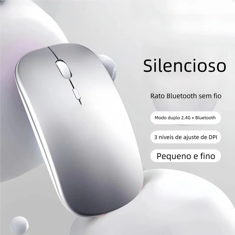 Mouse Sem Fio Home Office - Recarregável com Bateria Interna e LED RGB