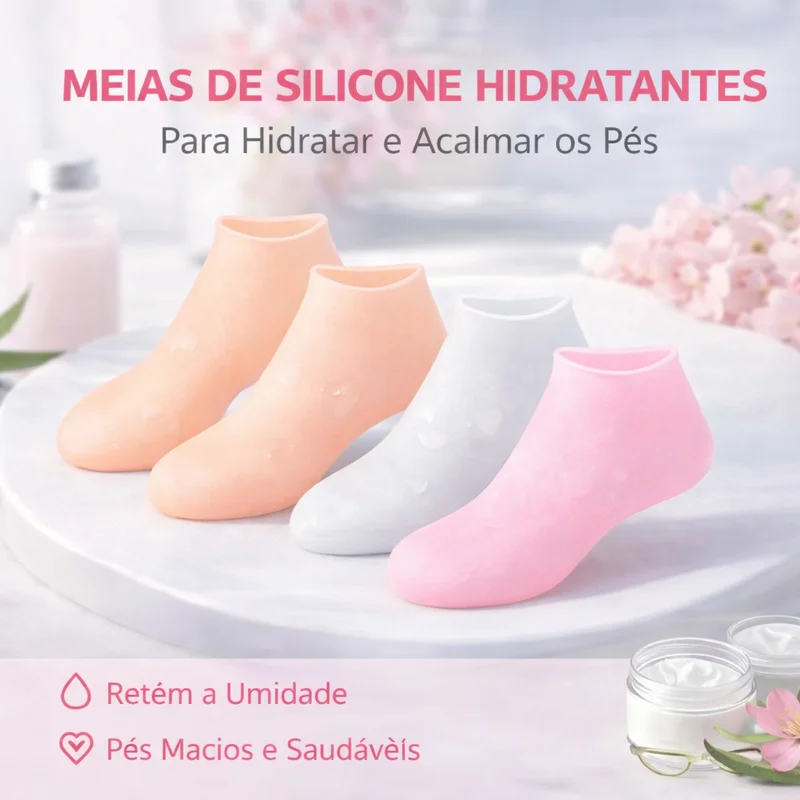 2 Pcs Meias De Silicone Para Cuidado Dos Pés Gel Hidratante Removedor De Pele Morta