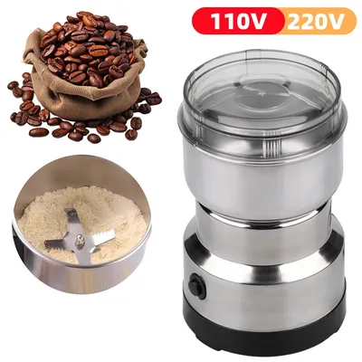 Moedor Multifuncional de Café e Especiarias 110V/220V com Design Inoxidável 4 Lâminas