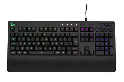 Teclado Gamer Logitech G213 com Layout ABNT2, RGB LIGHTSYNC, Controles de Mídia Dedicados, Design Durável e Resistente à Respingos