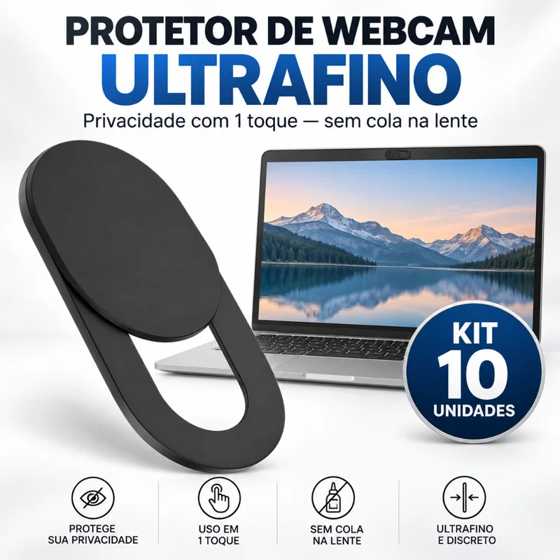 Protetor de Webcam Deslizante Tampa Câmera Notebook Celular Tablet Privacidade Ultrafino Kit 10 Un