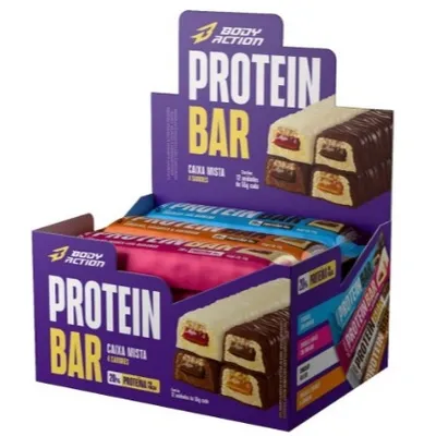 BARRA DE PROTEINA PROTEIN BAR C/12 - BODY ACTION