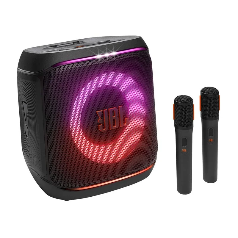 JBL, Caixa de Som, PartyBox Encore Essential 2 Mic, Show de Luzes, Bluetooth, Portátil, Resistente a Respingos, Bateria de até 15h, Som JBL Pro Sound, AI Sound Boost, 100 W RMS