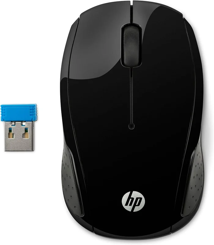 Mouse Sem Fio HP 200 Oman- com Sensor Óptico de até 1000 DPI, Ambidestro, Conexão Wireless com Receptor Nano de 2.4GHz e até 10 m de Distância, Preto (X6W31AA)