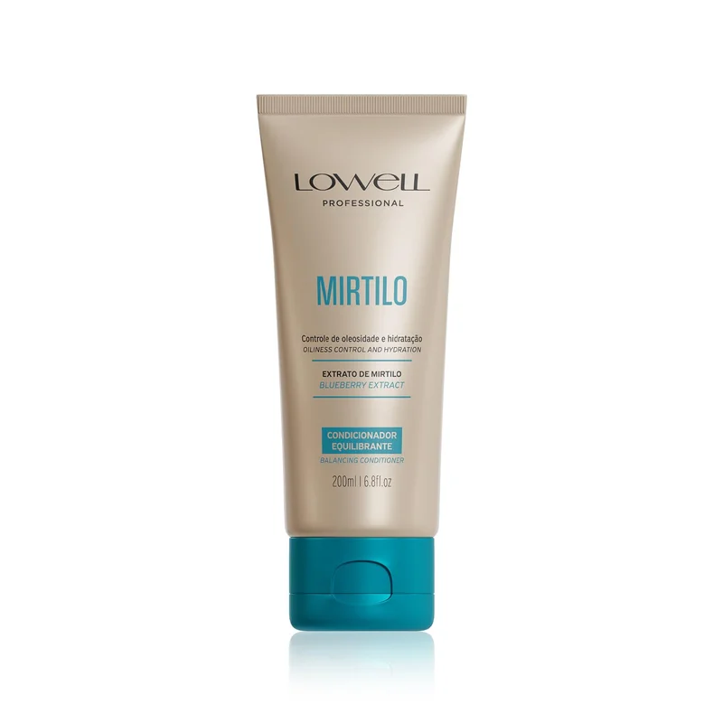 Lowell – Condicionador Equilibrante Mirtilo 200ml – Controle de Oleosidade – Hidratação Leve – Desembaraço Imediato – Brilho Natural – Equilíbrio dos Fios – Profissional