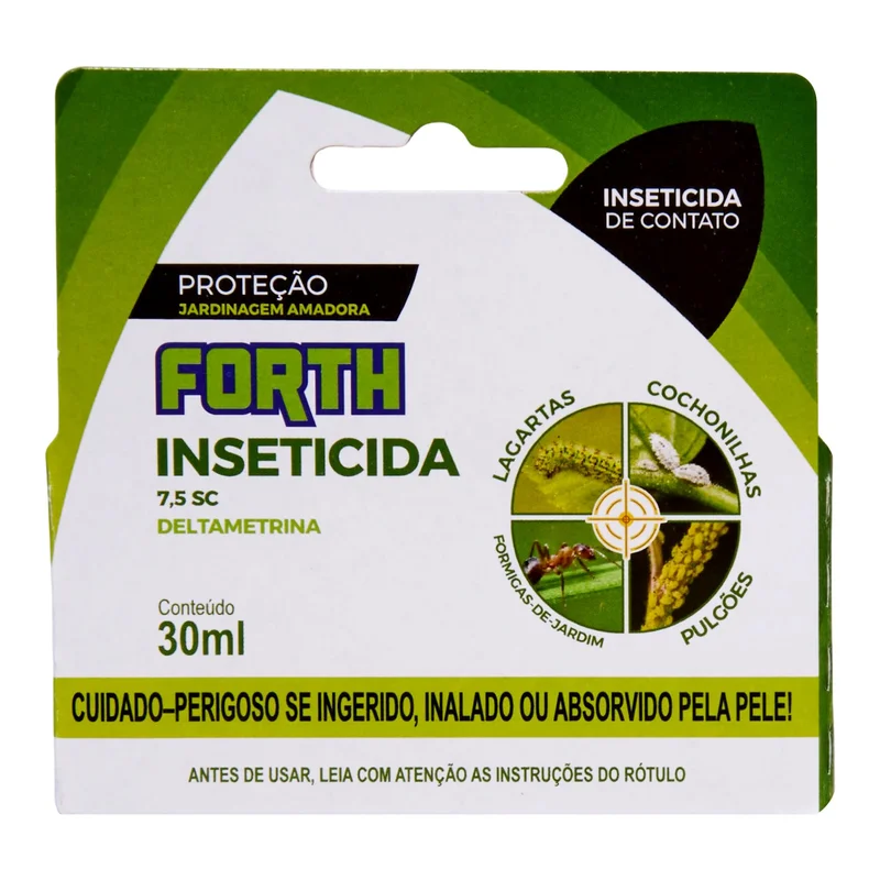 Forth Inseticida, Líquido, Defensivo, Deltametrina, Concentrado, Contra Lagartas, Formigas de Jardim, Cochonilhas, Pulgões, Frasco, 30ml