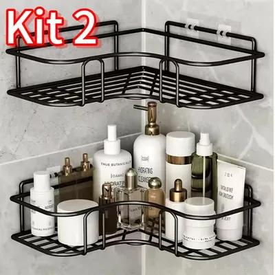 1/2/3/4 Suportes Organizadores De Metal Para Banheiro E Cozinha Rack De Parede Prateleira Porta Shampoo