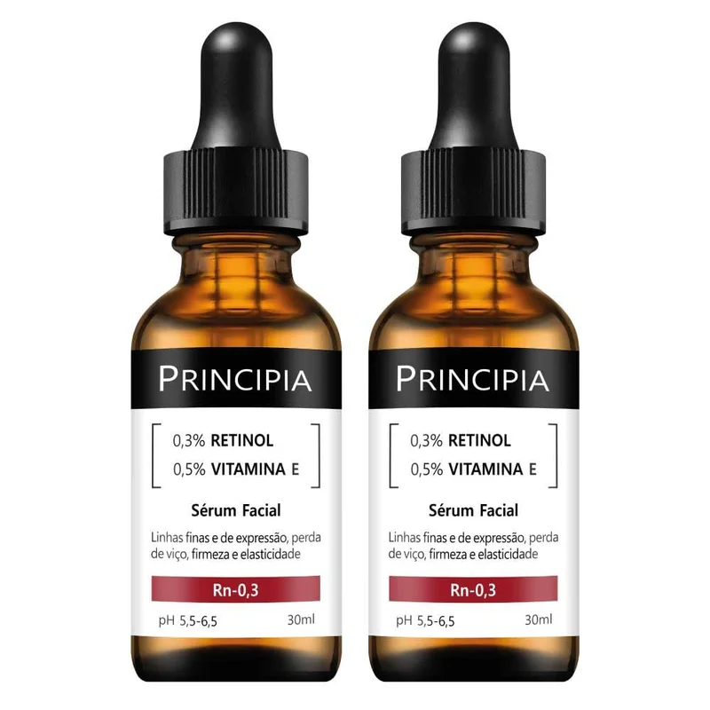 PRINCIPIA, Kit Duplo Sérum Principia Retinol 0,3% + Vitamina E - Rn-0,3 Skincare
