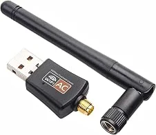 Adaptador WiFi USB AC600 Dual Band 2.4GHz e 5GHz com Antena para PC Notebook Desktop Windows Linux Mac