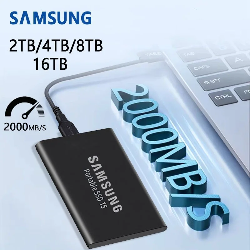 Unidade HDD Externa SAMSUNG SSD 2 Tb ~ 16 De Estado Sólido Portátil Para Armazenamento Em Massa