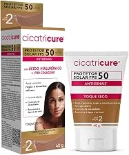 Cicatricure Protetor Solar FPS50 com Cor Média 40g - Ácido Hialurônico e Pró Colágeno