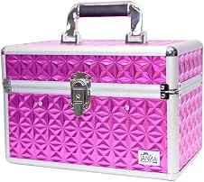 Maleta De Maquiagem Profissional Anna Make R210 Vazia Rosa