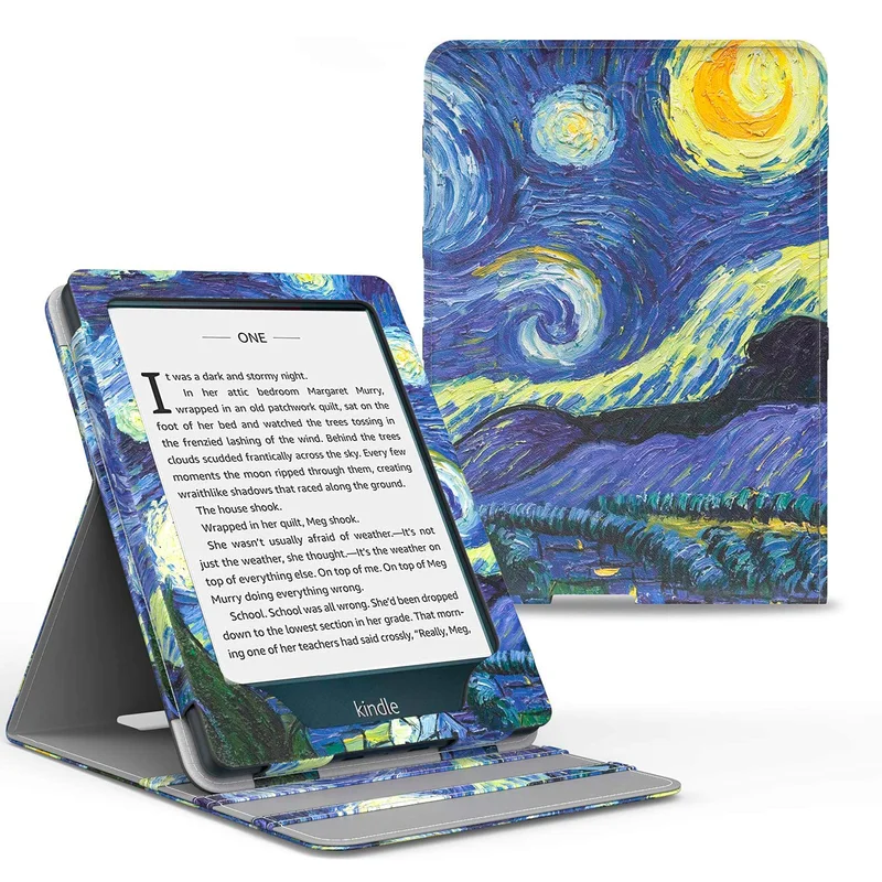WB Capa Kindle Paperwhite 11ª Geração 2021 - Silicone Flexível e Sensor Magnético - Vertical Van Gogh (Não Compatível com Kindle 11ª Geração ou Kindle Paperwhite 10ª Geração)