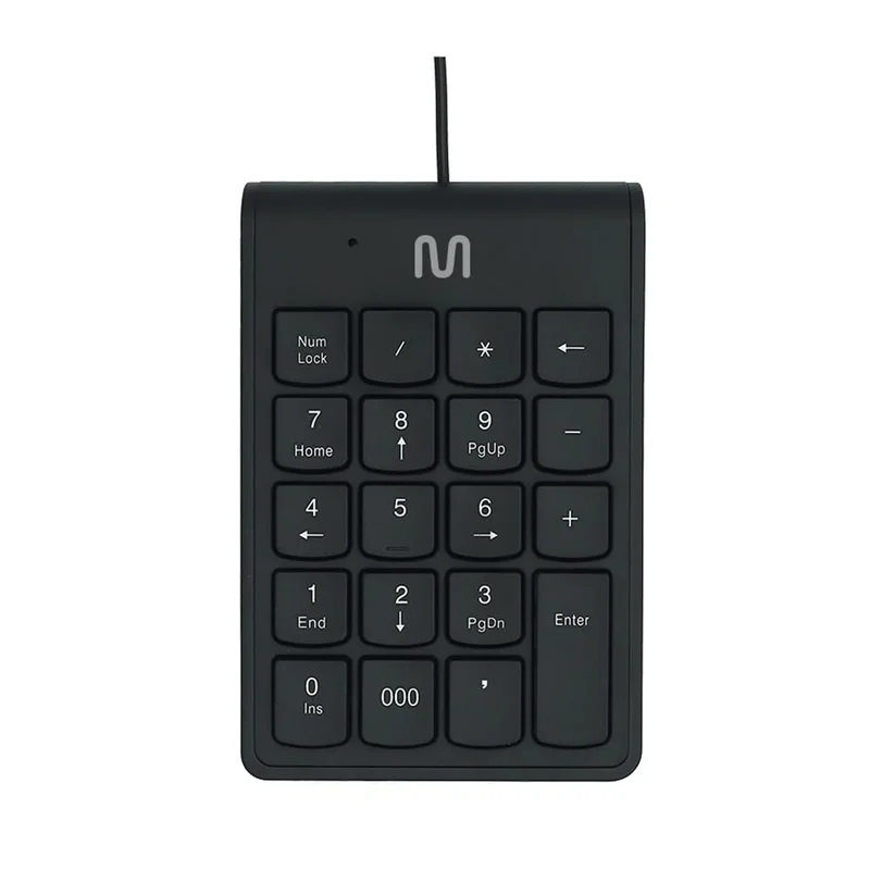 Teclado Numérico com Fio USB até 120cm c/Tecla 000 Preto Multi - TC227
