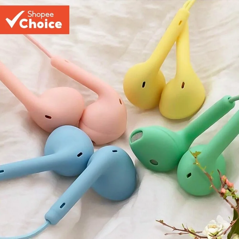 U19 Fones De Ouvido Com Fio Cancelamento De Ruído Microfone 3.5mm Fone Jack Macaron Dos Desenhos Animados Bonito Earplug