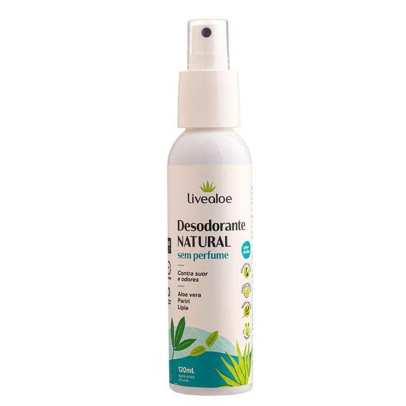LiveAloe Desodorante Natural Sem Perfume 120Ml