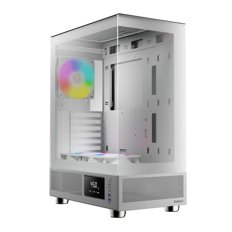 Gabinete Gamer Gamdias Atlas E1 Branco com 3 fans 120mm ARGB