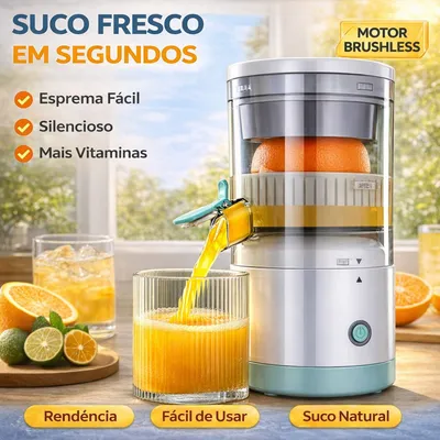 Espremedor Elétrico de Frutas Automático | Laranja, Limão e Outras Frutas | Suco Natural Rápido | Design Premium