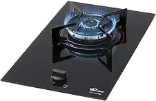 Fischer Cooktop à Gás 1 Boca Tripla Chama Fit Line Mesa Vidro Preto Bivolt - 27184-60014