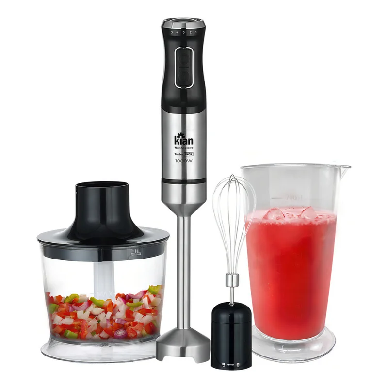 Mixer 3 em 1 1000W Inox Turbo Triturador Processador Copo 700ml Kian Preto