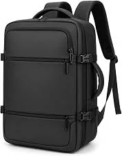 Kadaqe Mochila Executiva Masculina/Feminina com Compartimento para Notebook Impermeável para Viagem Reforçada Cabo USB, Trabalho, Escola, Viagens (Preta)