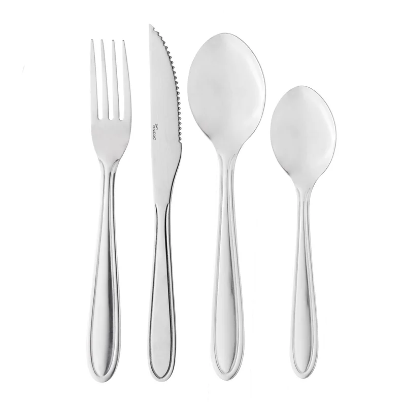 LYOR - Faqueiro 24 Peças em Aço Inox - Linha Gastro - Serve 6 Pessoas - 6 Garfos, 6 Facas para Churasco, 6 Colheres para Sopa e 6 Colheres para Chá.