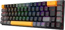 Teclado Mecânico Gamer Machenike K500-B68 RGB, Aluminio Hot-Swap, Switch Red, Preto, ABNT2 C/fio