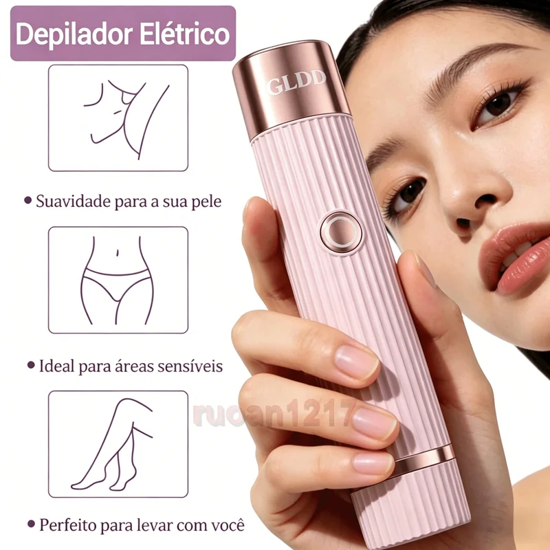 Depilador Eletrico Feminino Recarregável Removedor De Pelos Navalha Dupla- Envio rápido