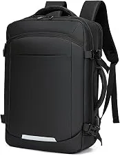 Mochila Viagem Impermeável para Notebook até 16”, Couro PU Resistente ao Desgaste com Porta USB, Alças Respiráveis e Confortáveis, Masculina e Feminina para Trabalho, Faculdade, Negócios e Uso Diário