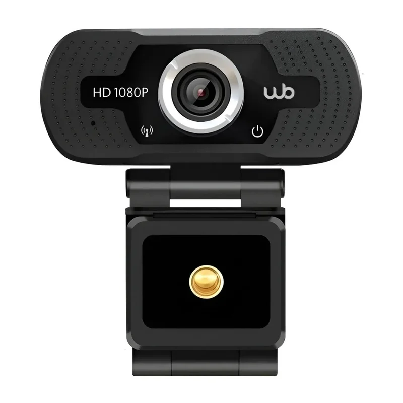 Webcam Full HD 1080P WB Amplo Ângulo 110° Com Tripé Removível Microfone Estéreo Integrado Preto