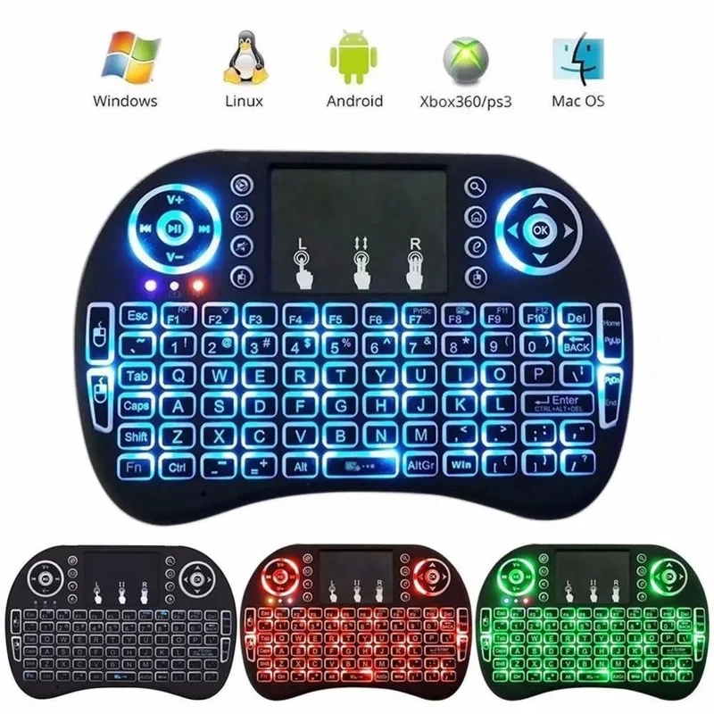 Mini Teclado Controle Sem Fio Para Smart Tv Pc