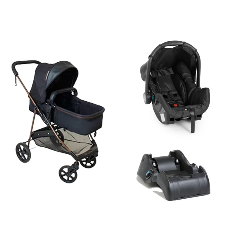Carrinho de Bebe Infantil Berço Passeio Moises Reversível Bebê Conforto Base Auto Napoli Galzerano